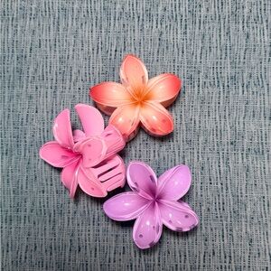 Set of Three Floral Hair Clips